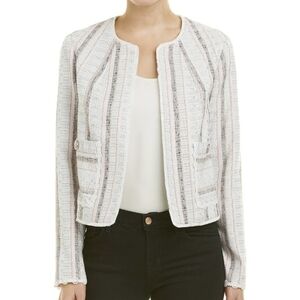 8 • Laundry by Shelli Segal • Soft Blush & White Metallic Thread Tweed Blazer